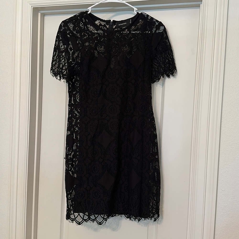 Minkpink black lace dress